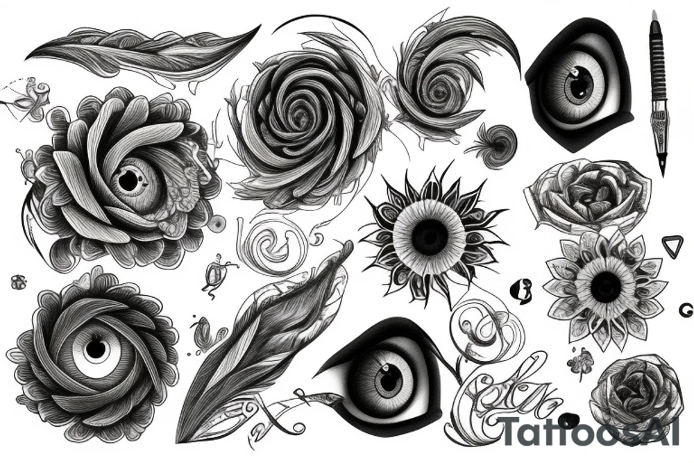 Eyes fibonacci tattoo idea