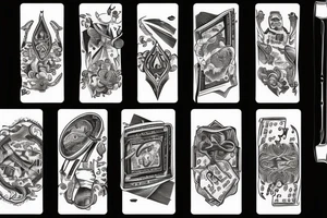 A knife passes through the card with the number 13 on it. tattoo idea