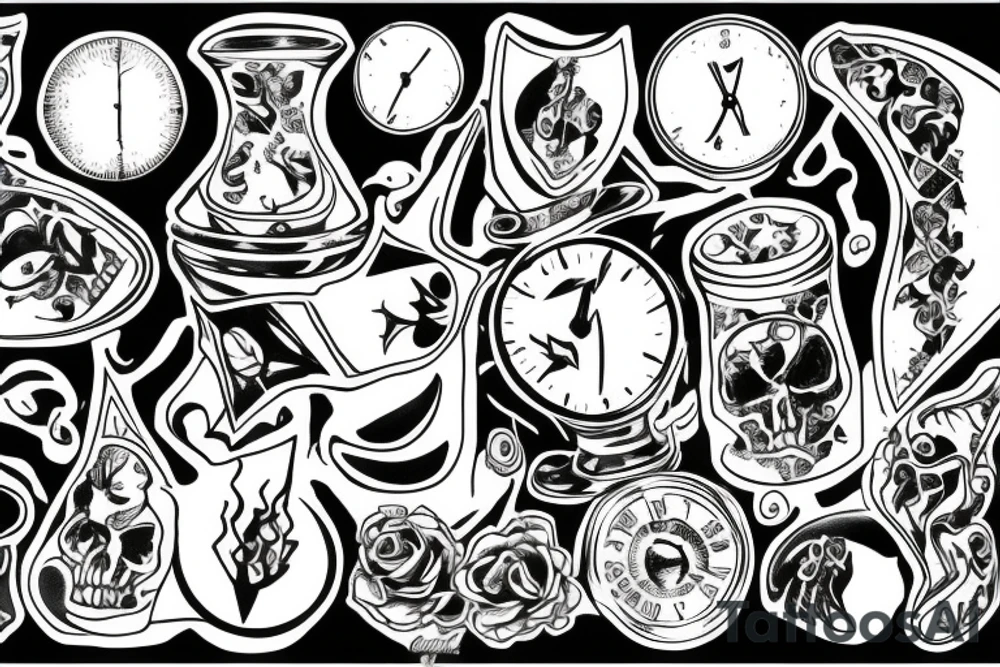 hourglass full of blood tattoo idea