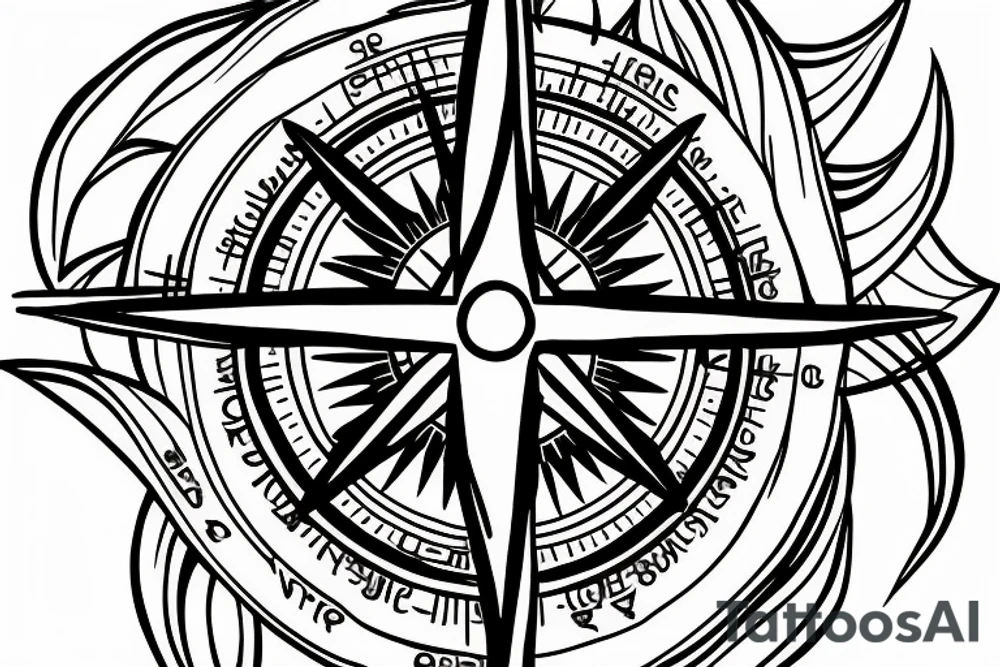 Compass with a crucifix tattoo idea