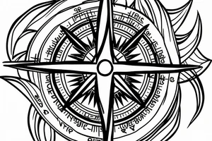 Compass with a crucifix tattoo idea
