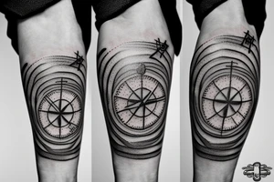 Compass with a crucifix tattoo idea