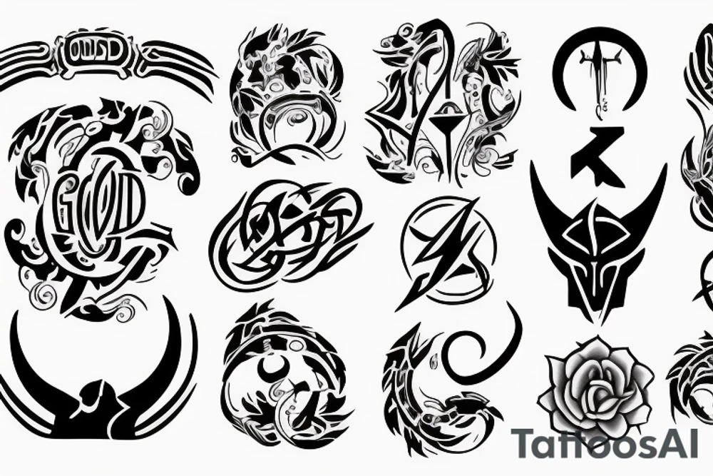 When you are favoured by the god you are also favoured by the devil tattoo idea