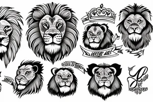 lion with cubs tattoo idea