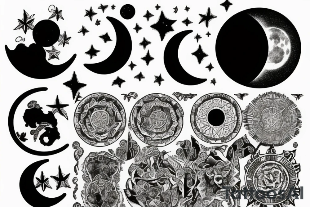 moon phases tattoo idea