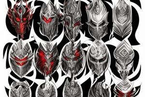 The demonic knight in fiery armor tattoo idea