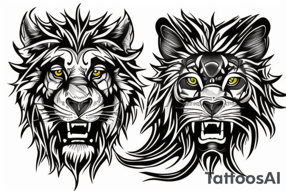 roaring lion tattoo idea