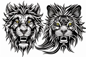 roaring lion tattoo idea