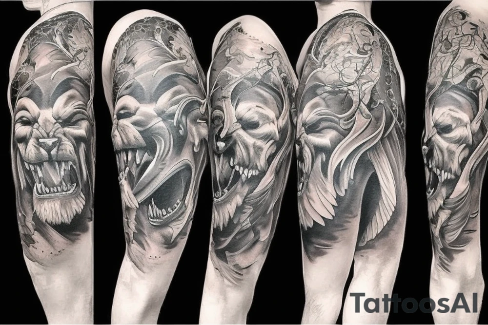 roaring lion tattoo idea