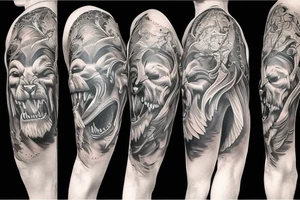 roaring lion tattoo idea