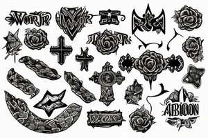 creative warrior tattoo as 'i' as a semi colon and a cross tattoo idea