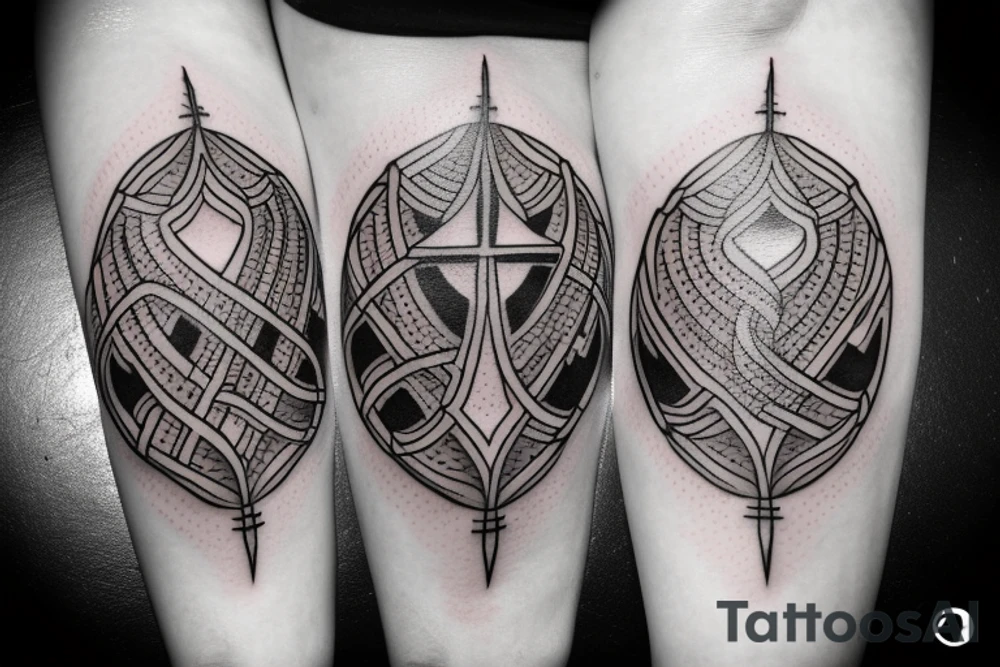 creative warrior tattoo as 'i' as a semi colon and a cross tattoo idea
