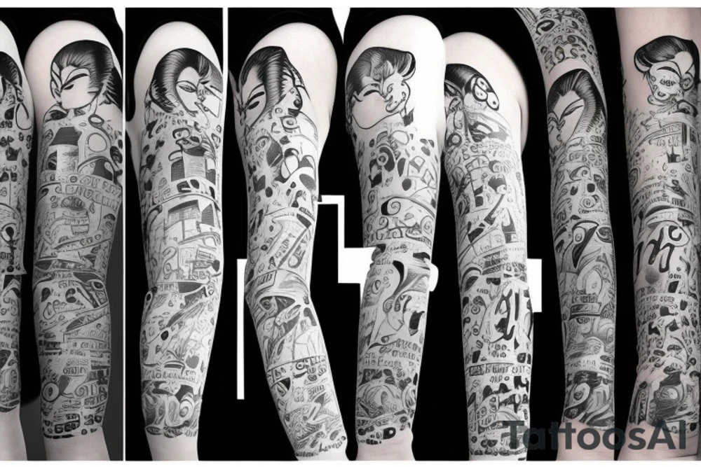 beautiful girl with umbrella under a streetlight in rain tattoo idea