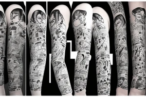 beautiful girl with umbrella under a streetlight in rain tattoo idea