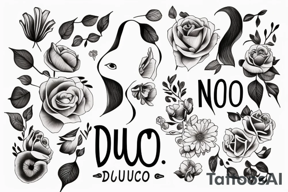 philosophical and musing, with feminine lines "non ducor, duco" in quotes tattoo idea