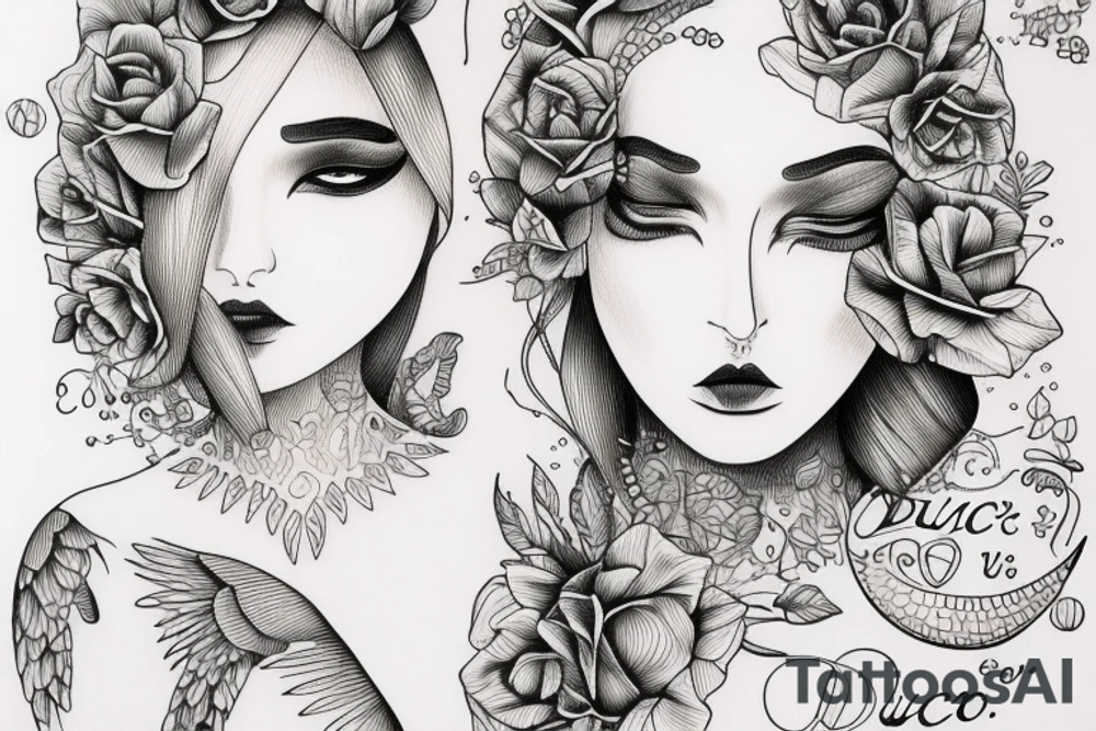 philosophical and musing, with feminine lines "non ducor, duco" in quotes tattoo idea