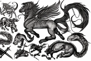Bellerophon and the Chimera tattoo idea
