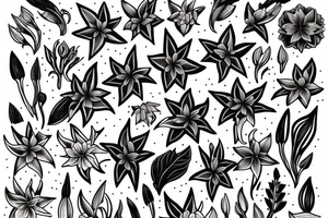 lilies with "non ducor, duco" in quotes tattoo idea