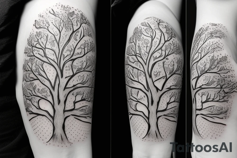 oak tree with "non ducor, duco" in quotes tattoo idea