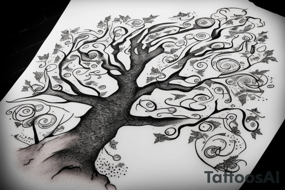 oak tree with "non ducor, duco" in quotes tattoo idea