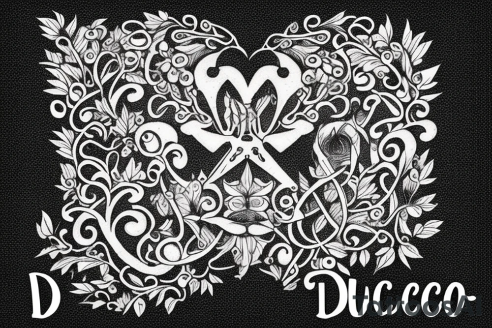 "non ducor, duco" in quotes with an oak tree surrounding it tattoo idea