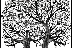 "non ducor, duco" in quotes with an oak tree surrounding it tattoo idea