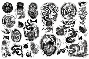 "non ducor, duco" in quotes with an oak tree surrounding it tattoo idea
