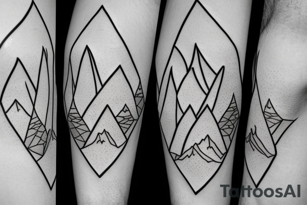 Mountains triangles tattoo idea