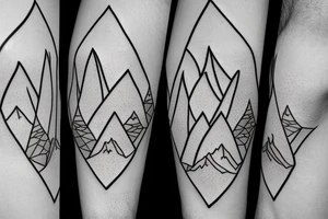 Mountains triangles tattoo idea