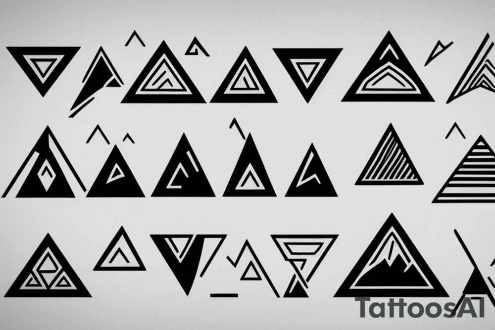 Mountains triangles tattoo idea