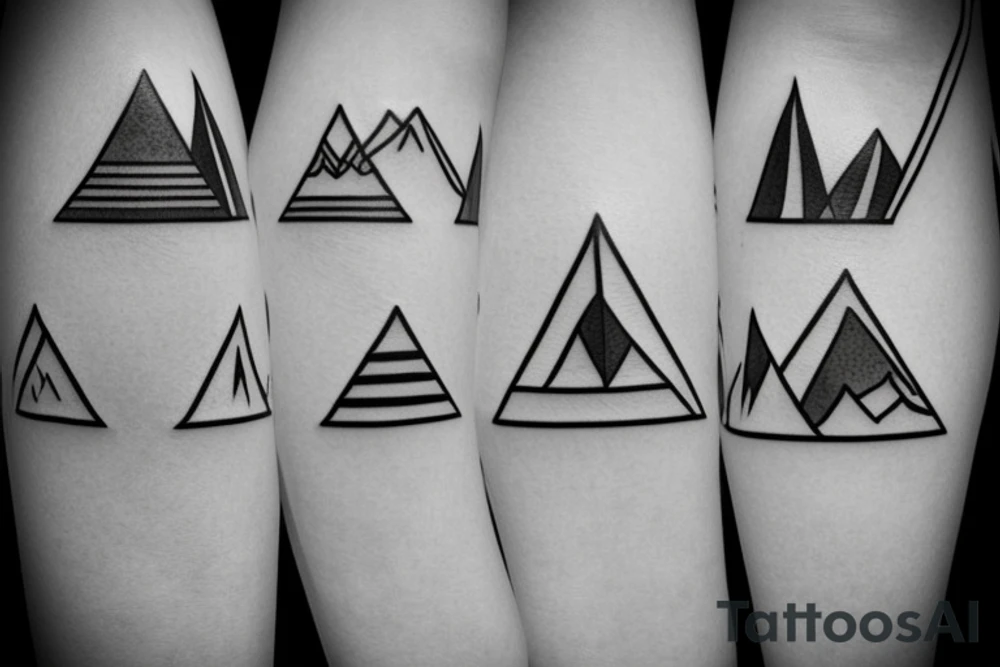 Mountain range triangles tattoo idea