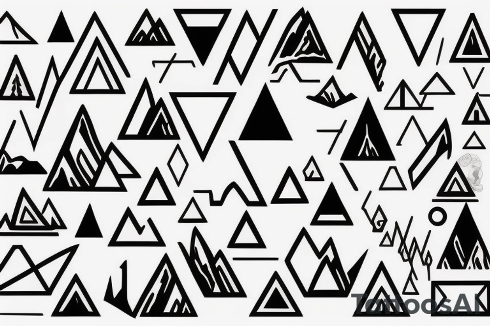 Mountain range triangles tattoo idea