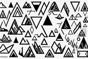 Mountain range triangles tattoo idea