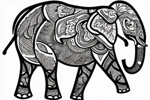 gajendra elephant holding lotus flower tattoo idea