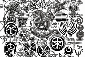 Patriarchal Cross, frequencies , Memento mori , memento vivir , reptilian star seed symbol , octopus , American flag tattoo idea