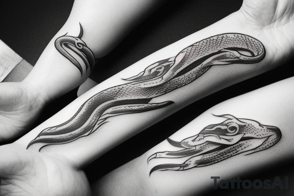 vertical snake tattoo idea