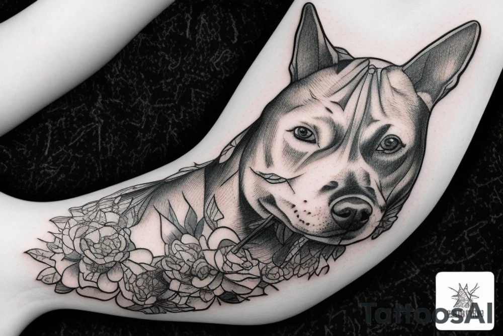 Quiet Heavy Dreams album cover but with a dog instead of a horse tattoo idea