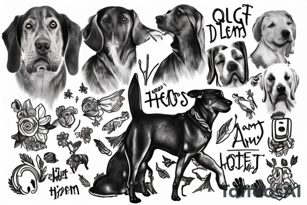 Quiet Heavy Dreams album cover but with a dog instead of a horse tattoo idea