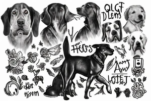Quiet Heavy Dreams album cover but with a dog instead of a horse tattoo idea