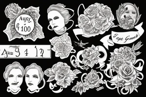 My great grandmother with her birth date August 18th 1920 tattoo idea