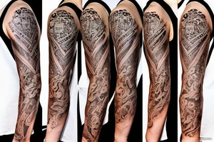 I would like a tattoo that covers my whole arm.  I would like a King Chess piece with 2 pawns. tattoo idea