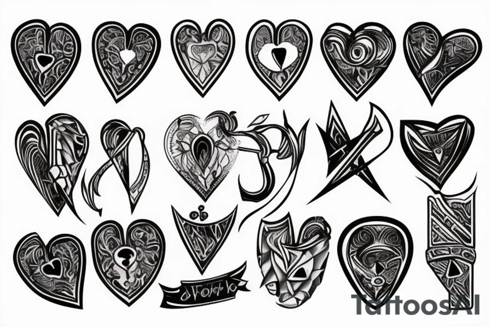 Dagger and heart tattoo idea