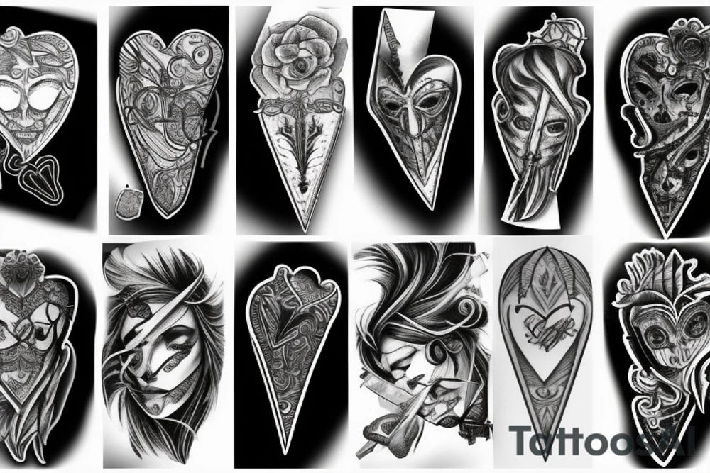 Dagger and heart tattoo idea