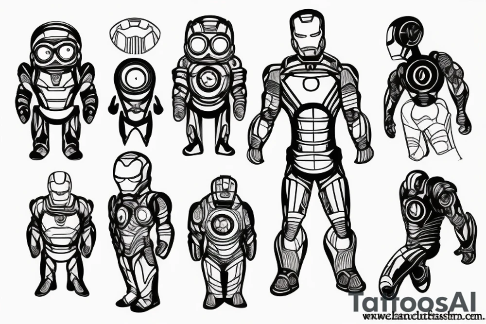 Minion in Iron man suit tattoo idea
