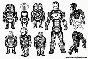 Minion in Iron man suit tattoo idea