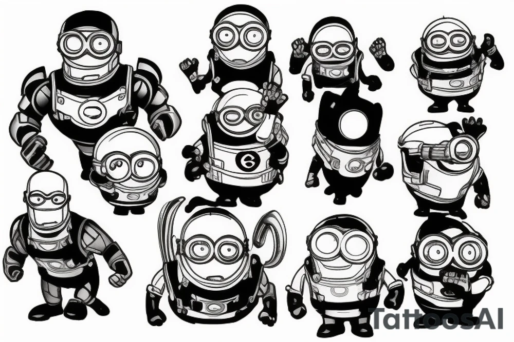 Minion in Iron man suit tattoo idea