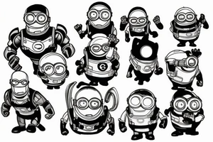 Minion in Iron man suit tattoo idea