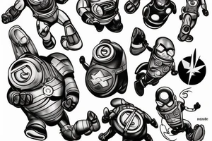 Minion in Iron man suit tattoo idea