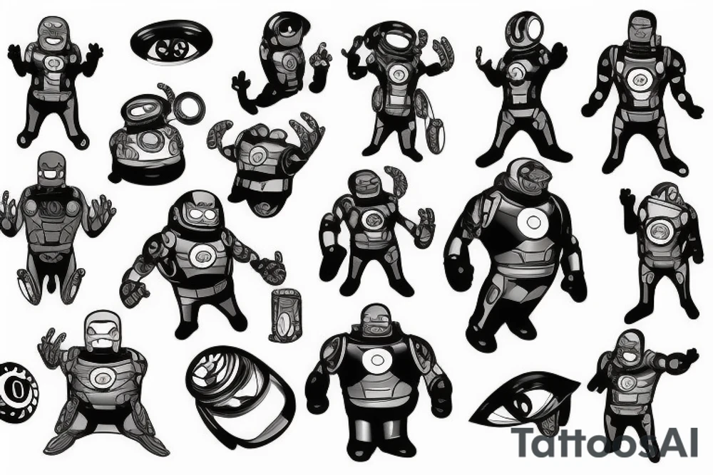 Minion in Iron man suit tattoo idea