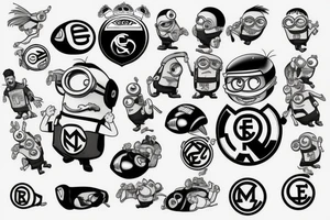 Minion in football suit, real madrid tattoo idea